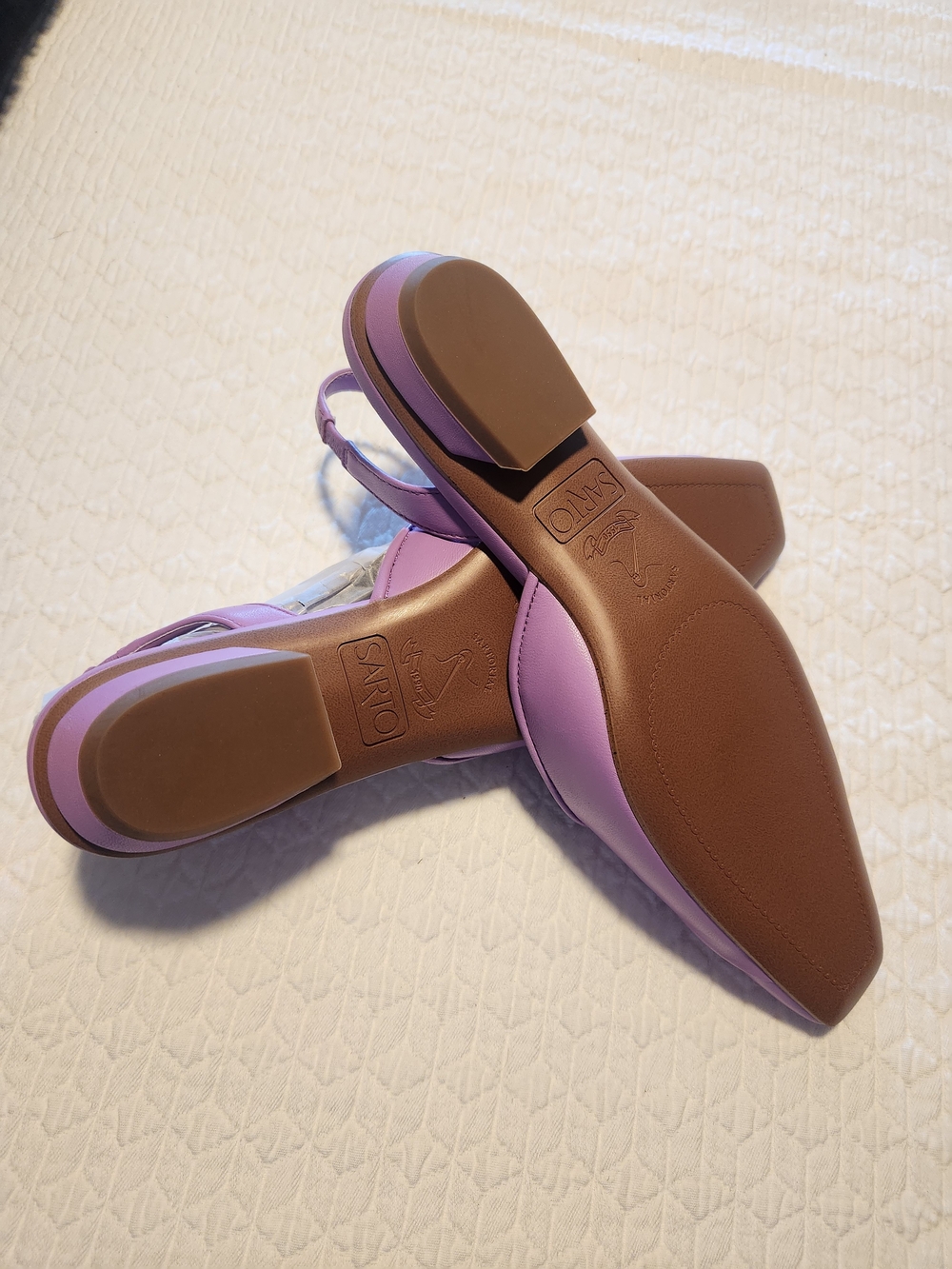 SARTO By Franco Sarto Lavender Slingback Shoes NOT PURPLE calf skin leather, NEW - Picture 3 of 4